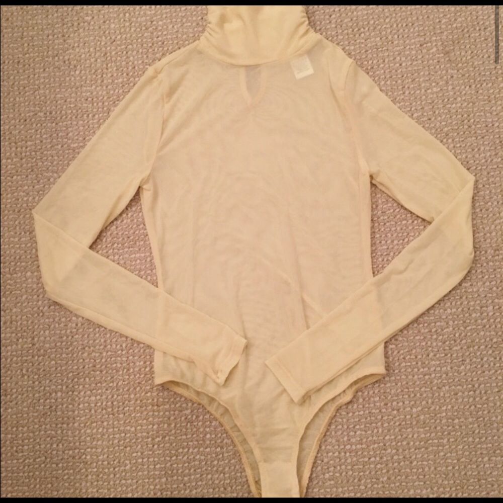 NWOT Nude Mesh Bodysuit